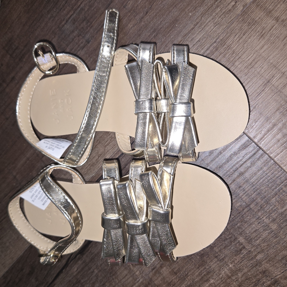 Janie and Jack Gold Kids Sandals